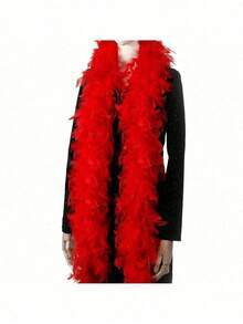 1pc Man-Made Colorful Feather Boas 6.6ft Feather Boa For Women For Dancing Wedding Party Christmas,Stage Decoration Holiday Party Headwear Accessories Clothing Accessories, ,Scarf Decoration, Suitable For Birthday Party, Christmas, Horse Racing, Tea Party, New Year's Eve, Concert And Home Decor, Dance Wedding, Stage Performance, Carnival Costume And Accessories, Party Supplies,Ideal Choice For Gifts