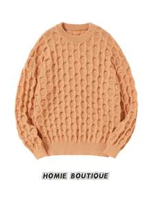 Autumn And Winter Men's Solid Color Simple Casual Sweater Pullover Fall Back To School Streetwear