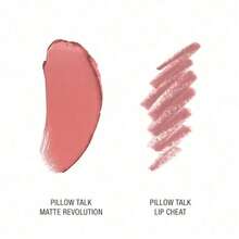 Mini Size  Mini Pillow Talk Lipstick & Liner Set Color: Pillow Talk   - 0.02 Oz/ 0.8 G Lip Cheat Lip Liner In Pillow Talk (Nude Pink)  - 0.05 Oz/ 1.5 G Matte Revolution Lipstick In Pillow Talk (Nude Pink)