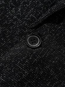 1PC Stylized Knitted Suit Jacket For Men. Grey Spliced - Style Button - Down Suit Jacket