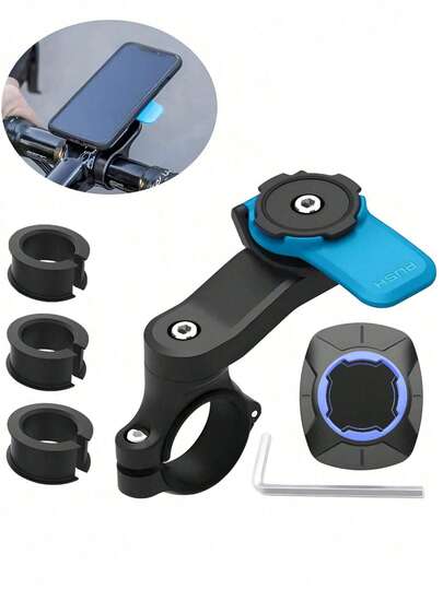 Motorcycle Phone Mount, Anti-Shake Fork Stem Bike Cell Phone Holder With Vibration Dampener, 360° Rotation Bicycle Handlebar Mobile Phone Clamp,Motorcycle Handlebar Mount, Motorcycle Vibration Dampener For Smartphones