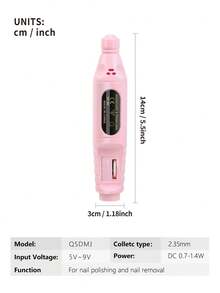 Nail Grinder, Electric Nail File Nail Drill Machine Kit Professional Nail Art Polish Machine Set, Usb Nail Polishing Equipment Nails Appliance Manicure Tool For Acrylic Nail Salon