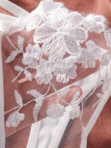 2-Piece Women's Sexy White Lace Lingerie Set, Bridal Outerwear-Style Lingerie - 白色 - 查看 5