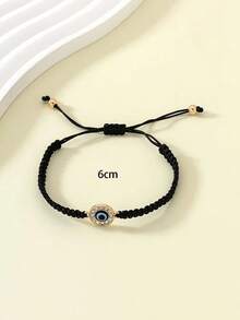 1pc Unisex Adjustable Crystal Demon Eye Bracelet - Black 2 - 查看 4