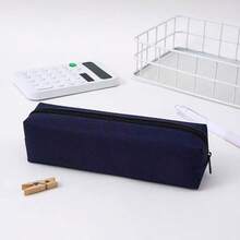 1 Pc Oxford Cloth Pencil Case – Minimalist Solid Color, Multi-Purpose Pen Pouch | Student Cartucheras Escolares