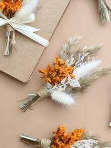 12 Pcs Boho Dried Flower Bouquet Mini Wedding Handmade Dry Flowers Decor For Vase Crafts DIY Photo Boutonniere For Men Floral Plant For Bridesmaid Gift Birthday Decor And Autumn Decor Items