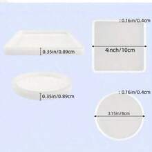 加厚圆形杯垫树脂模具，杯垫硅胶模具环氧树脂，杯垫模具树脂铸造，环氧树脂模具 DIY 树脂杯垫碗垫、烛台、家居装饰 - 白色 - 查看 4