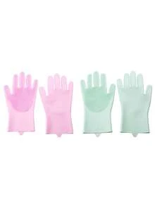 Pet Grooming Cleaning Gloves Dog Cat Bathing Shampoo Glove Scrubber Magic Dishwashing Cleanner Sponge Silicon Hair Removal Glove