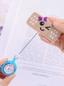 1pc/Set High-Quality Arabic Numeral Scale Round Dial Silicone Quartz Pocket Watch, Suitable For Birthday, Daily Outfit, Christmas Gifts, Etc.