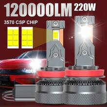 JINGMA 2pcs Plug And Play Headlights For Cars H7/H18/H4/9005/H1/H4/9003/HB2/H11/9006/H1, 120000LM, 6500K, 220W, Durable Car Parts, Efficient Heat Dissipation, 12V - /H9/H11/H16 - 查看 1