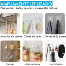 30 PCS Ganchos para Pared,Ganchos Adhesivos para Pared Transparentes,Clavos Adhesivos para Cosas,Gancho de Acero Inoxidable Impermeable,Colgar Toallas,Para Cocina Baño - Transparencia 30 PCS - Ver 7