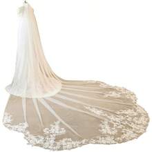 Royal Length Petal Shape Wedding Bridal Veil With Metal Comb - trắng - Xem 1