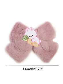 Pasadores de pelo tipo barrette para niñas con moño de peluche de gran tamaño, accesorios de pelo retro de felpa, accesorios de moda y lindos para el cabello, adornos para la cabeza