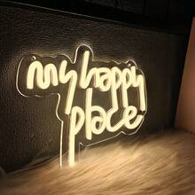 This Is Our Happy Place Neon Sign,This Is My Happy Place Neon Signs For Teen Girls Bedroom Decor,LED Sign For Wall Decor, Nightstand Atmosphere Light,Suitable For Wedding,Birthday Party,Christmas Gifts,Bar,Home,Club,Classroom Wall Decorations,USB Power Supply Can Be Reused,Easy To Install. - Multi-color light - View 12