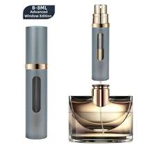 1 件重新设计的香水喷雾瓶，便携式香水可再填充雾化器，底部填充迷你喷雾旅行香水瓶，泵直接从底部填充，无需取下瓶盖，100% 纯玻璃内瓶，带有可视窗口，因此您可以轻松知道剩余香水量，有 5ml / 8ml / 10ml 可供选择