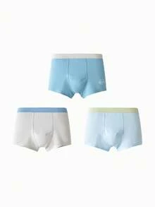 Balabala 男童纯棉内裤3条装平角内裤速干抗菌 - 灰藍色調 - 查看 1
