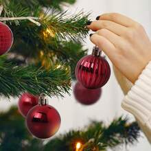 36pcs 3cm-4cm Christmas Ornament Balls - Assorted Shapes, Christmas Tree Decorations Set; Note: This Is A Handicraft Product, There May Be Minor Stains, Dust, Printing Marks And Glue Overflow. Small Scratches Are Normal And Do Not Affect The Appearance And Usability. - Multicolor - View 3
