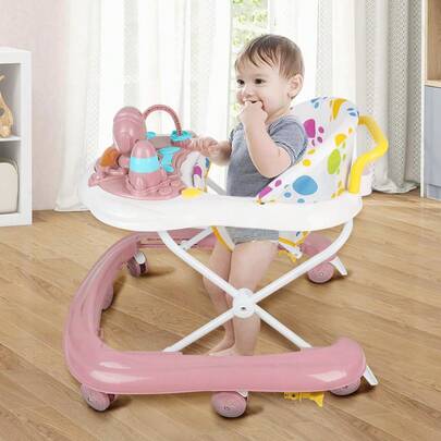 Andador para bebé 2 en 1, plegable y regulable en altura, adecuado para niños de 0 a 2 años, el regalo perfecto para tu pequeño.