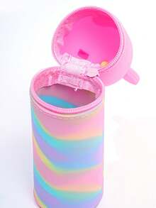 1 PC 2-In-1 Expandable Silicone Pencil Case & Desk Organizer With Cute Cat Face Design, Soft & Durable For Office Supplies, School Stationery, And Home Use, Cute Pencil Case