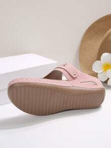 SHUZIA Women's Solid Color Open Toe Flat Sandals Summer Shoes Spring Shoes Spring Break Easter Vacation Shoes Casual Shoes Beach Shoes Mother's Day Present