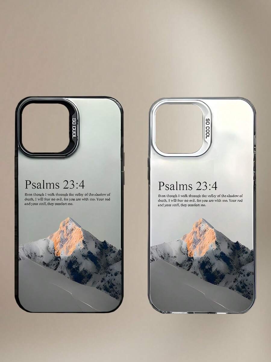 山脉图案手机壳兼容 11 12 13 14 15 16 Pro Promax,具有减震、防滑、轻巧的设计和时尚的新外观,提供高品质的 IMD 保护,适合男士和女士。 - 銀色 - 查看 1