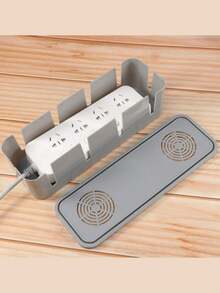 1 Stück Kabel Aufbewahrungsbox mit Deckel, Kabel Organizer mit hoher Kapazität, platzsparende Desktop Steckdosen Kabel Management Box zum Verstecken von Stromauslässen, für den täglichen Gebrauch, geeignet für Büro, Wohnzimmer, Zuhause Aufbewahrung und Organisation