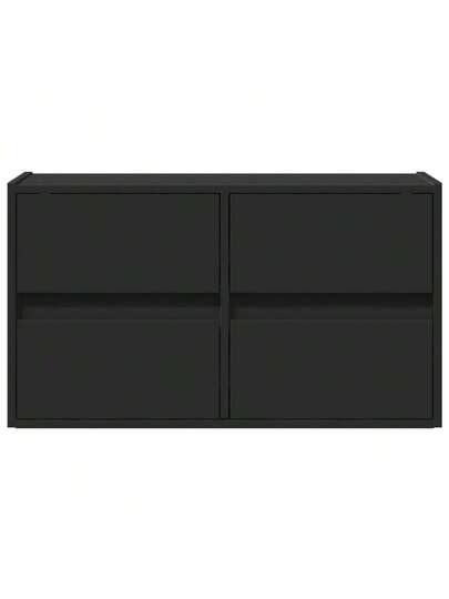 VidaXL TV Wand Unit LED Lighting 80x31x45 Cm Zwart view 6