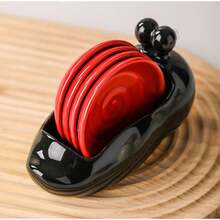 Seasoning Dishes With Snail Shaped Storage Rack Tray Ceramic Sauce Side Dish, Condiment Dishes, Sushi Soy Dipping Bowls, Porcelain Small Saucer Set.