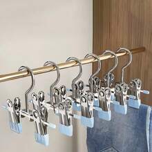 10 Peças Clipe de Cabide de Calça em Aço Inoxidável - Clipe de Silicone Rotativo 360° para Calças/Calças Infantis, Organizador de Guarda-Roupa Infantil Economizador de Espaço, Aço Inoxidável de Alta Qualidade, Adequado para Recém-Nascidos e Crianças