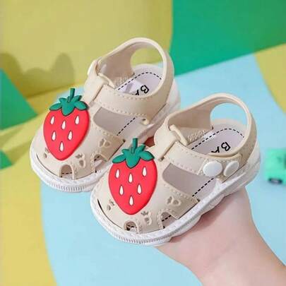 Sandalias cruzadas con perlas de moda versátil, versión coreana 2024 para niñas