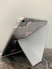 The Beautiful And Cute Cartoon Pink Flower Bow Double-Sided Painted Acrylic Transparent Crystal Back Cover Is Shockproof And Suitable For IPad 7th Generation, 8th Generation (10.2 Inches), And 10th Generation. It Has A Built-In Pen Slot And Supports Sleep And Wake-Up Functions/Multiple Folding Stand Methods. These Are Festival Gifts And New Year Gifts