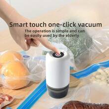 RAF RAF Food Vacuum Storage Bags And Handheld Electric Vacuum Machine Sets, Rechargeable 500mAh Battery, Reusable Vacuum Sealing Zipper Bags, 1 Electric Pump, For Dry And Wet Flour Storage Of Meat, Vegetables, Fruits, Etc., Large, Medium And Small Vacuum Zipper Bags, For Refrigerator Storage, Food Freshness Preservation Bags,