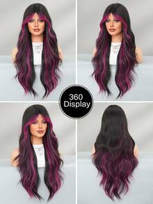 7JHH WIGS Perucă superbă, extra lungă, ondulată, roșie, de 30 de inci, pentru femei, peruci crețe, ondulate și pufoase, cu breton, păr sintetic, peruci complete pentru mașină, pentru ținute zilnice și de petrecere la festivaluri muzicale, pentru costume de Halloween, accesorii de modă potrivite