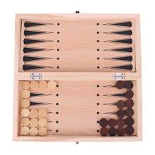 1 Juego de Ajedrez Internacional Plegable Hecho a Mano de Madera, Tablero de Ajedrez Artesanal con Espacio de Almacenamiento, Adecuado para Adultos Principiantes, Juego de Mesa 3 en 1 (Ajedrez, Damas, Damas) - Marrón - Ver 9