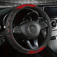 15 Zoll PU Leder Lenkradabdeckung, rutschfeste und atmungsaktive Lenkradabdeckung, universell passend für die meisten Autos, stilvolles Autoaccessoire