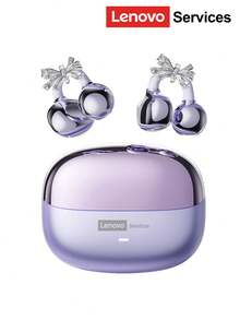 Lenovo Lenovo LE302 Fashionable Bluetooth Headphones With Bow Earphone Accessory, Clip-On Stereo Surround Sound, High-Quality Audio, Low Latency, ENC Noise Cancellation, Comfortable Wear, Suitable As Stylish Earring Accessory And Gift For Women