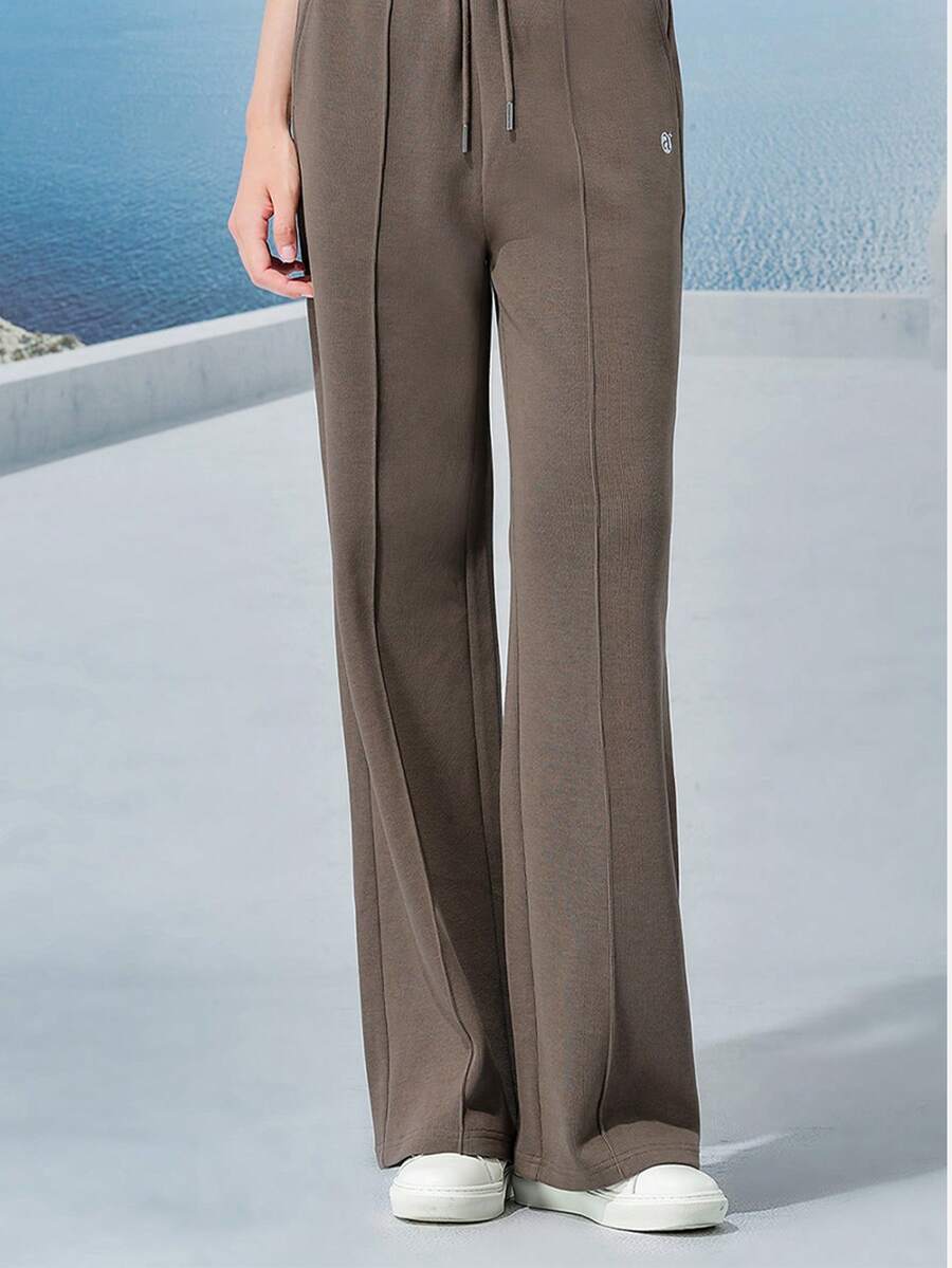 CAMEL CROWN Women's Yoga Casual Straight Leg Pants, Breathable Sports Trousers For Running & Fitness, Autumn - Wood Brown - View 1