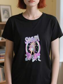 She-Ra Princess Of Power Graphic Print Pure Cotton Women's Short Sleeve T-Shirt, Stylish And Comfort - màu đen - Xem 4