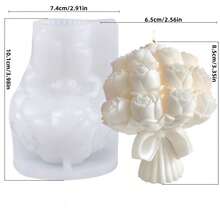1 pieza Molde de silicona de ramo de rosas 3D para velas DIY, jabones y aromaterapia - Molde de resina epoxi para decoración del hogar, manualidades de arcilla y yeso
