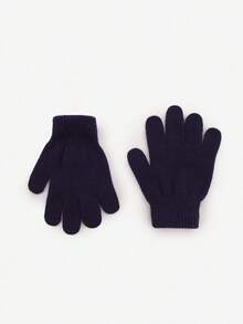 1 Pair Kids' Solid Color Knitted Gloves, Soft & Comfortable Five-Finger Gloves, Multiple Colors Available, Suitable For Boys And Girls Daily Wear To Keep Warm In Autumn/Winter - Multicolor - View 18