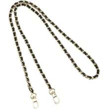 Tracolla a catena per borsa lunga 120 cm, tracolla a catena in pelle e metallo, catena di ricambio per borse, borse a tracolla, borse a mano con pochette, nero/oro - nero - Visualizzare 4