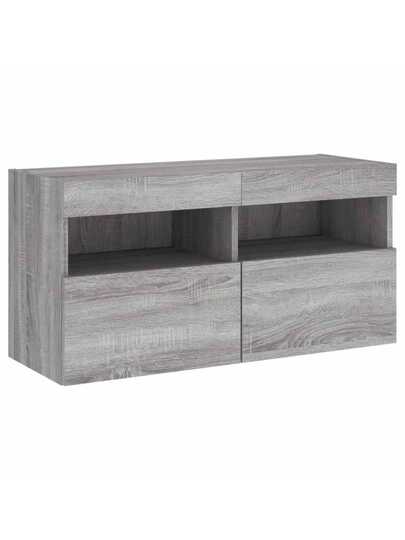 VidaXL TV Wand Unit LED Lighting 80x30x40 Cm Grijs Sonoma view 3