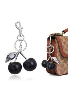 New Fashion Crystal Cherry Pendant Metal Key Chain, Suitable For Daily Wear, For Bag Accessories, Can Send Family Gifts, Friends Gifts, Classmates Gifts, Lovers Gifts, Birthday Gifts, Teachers Gifts, Souvenirs - Golden Branches Pink Peach - View 9