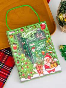 6pcs Christmas Stationery Gift Set, Elementary Student Pencil Case Set, Children's Christmas Small Gift, Daily Learning Stationery Set