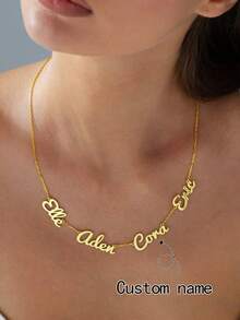 1 pezzo Collana personalizzata in oro/argento/oro rosa con lettere e numeri inglesi personalizzati, regalo per coppie e famiglie per Ognissanti, Natale, moda autunnale, stile vintage, unisex, minimalista, casual, gotico, punk, adatto per lei, fidanzato, fidanzata, papà, mamma, famiglia, amici, animali domestici, figlio, figlia, nonni, anniversario, San Valentino, Festa della Mamma, compleanno, laurea, Festa del Papà, matrimonio