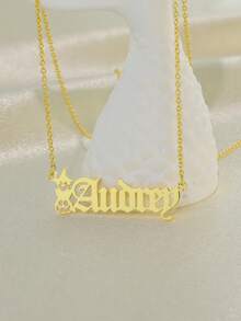 1pc S925 Sterling Silver Custom Gothic Name Necklace With Halloween Motifs - Personalized Jewelry For Friends, Goth Enthusiasts & Self - Perfect For Halloween Parties, Daily Edgy Looks & Festive Gifting Occasions