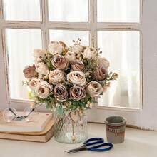 1/3PCS Artificial Peony Flowers Silk Hydrangea Bouquets Artificial Roses Fake Plants For Spring Autumn Decorations, Wedding Vase For Home,Dining Room, Bedroom,Kitchen,Bathroom Decorations,Mother Day Gift, Festival Birthday Party Accessories, Outdoor Garden Decorations, Autumn Decorations,Flower Bouquet,Table Decoration,Autumn Decor,Autumn Home Decor,Fake Flower