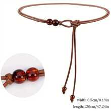 1 Piece Adjustable Women's Belt - Brown Beaded Design, Slimming Waist Dress Accessory, Suitable For Dresses, Shirts, And Jackets, Casual To Formal Occasions, Fashionable Matching Decoration, Elegant Details, Simple Style, Durable Material, Essential For Mature Women - 駱駝 - 查看 4