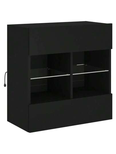 VidaXL TV Wand Unit LED Lighting 58.5x30x60.5 Cm Zwart view 3