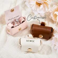 Custom Leather Ring Box Personalized Dog Ring Bearer Wedding Ring Box For Dog Collar Pet Proposal Ring Pet Accessories Pet Ring Box Dog Gift